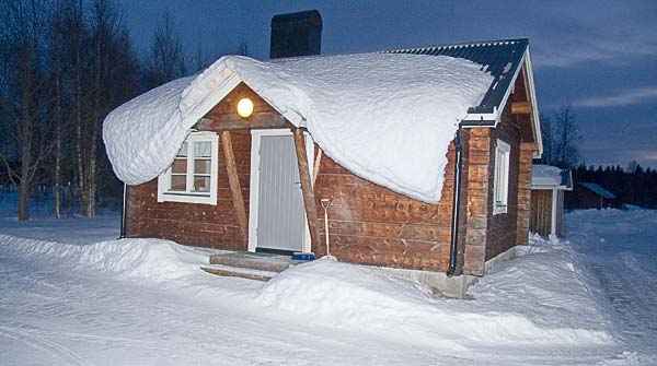 Bagarstugan i snö